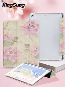 莲花图案平板电脑保护套，兼容 iPad 9.7/10.2/10.5/10.9/12.9/Pro 11（第十代），兼容三星 Galaxy Tab S6 Lite 10.4 英寸，兼容 Kindle Paperwhite（第十二代，2024 年款），Kindle（第十一代，2022 年款），Kobo Clara Color，提供轻柔防摔保护，支持智能支架/自动唤醒/睡眠功能。 - 彩色 - 查看 4