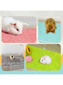 1片可水洗豚鼠垫，兔笼垫，豚鼠绒垫，可重复使用尿垫，适用于小型动物，如兔子 - 彩色 - 查看 3