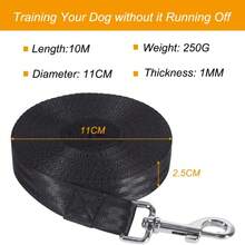 Long Line Dog Leash, 10m/32ft Nylon Training Lead For Dogs Tracking Training Obedience Lead Leash (Black) - Black - View 2