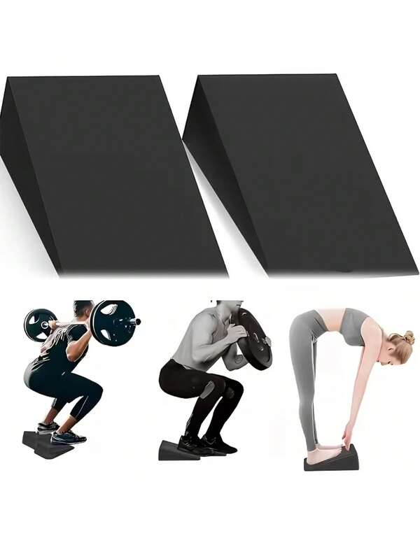 2pcs Yoga Wedge Blocks, Fitness Squat Incline Blocks, EVA Leg Raise Stretching Heel Tilting Board