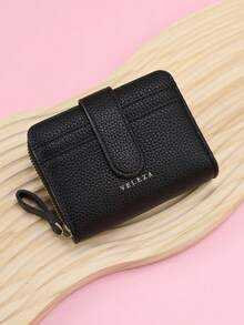 Wavhen Minimalist Style Short Wallet, Compact Zipper Wallet With Textured Leather, Multi-Functional Coin Purse Card Holder Clutch - Small - View 9