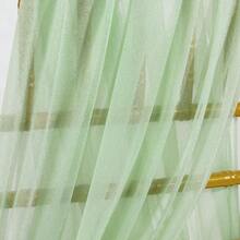 12 piezas de faja de silla de gasa de 75*150cm, decoración de boda, fiesta, evento, cumpleaños, decoración del hogar, iglesia, vacaciones, funda de silla de unicolor - verde menta - Ver 4