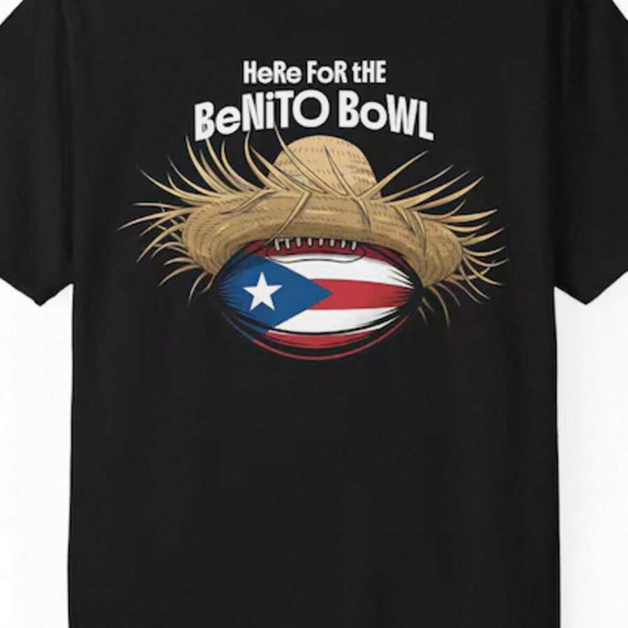 Personalized Benito Bowl T-Shirt Puerto Rico Flag Football Tee Game Day Shirt For Men Women Bunny Bowl Personalization - màu đen - Xem 1