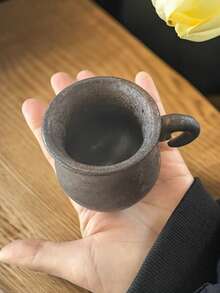 1pc Ceramic Latte Coffee Cup, High-Quality Ceramic Couple Water Cup, Personalized Mug, Milk Malt Breakfast Cup, Creative Office Cup, Mini Master Cup, Tea Cup - Multicolor - View 5