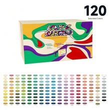 Set de 12/24 colores de rotuladores de pintura acrílica, sistemas de color clásicos, metálicos, macarons y tonos de piel disponibles, suministros de arte y pintura para estudiantes, opacos, lavables y de secado rápido - Marcador líquido recto - Ver 8