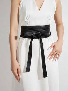 1pc/2pcs Plus Size Black Waist Cincher Belt, Elegant Match Evening Gown, Formal Dress, Wedding, Party, Summer, School Fall, Autumn, Halloween - 黑色 - 查看 5