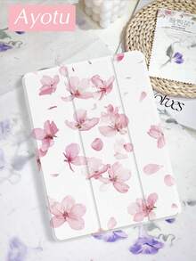 Ayotu 1pc Cherry Blossoms Pattern Tablet Case & Kindle E-Book Case Compatible With IPad 10th Generation, IPad 11/Air 4th/Air 7th/9.7 Inches, Compatible With Samsung Galaxy Tab A9 Plus, Kindle (11th Generation-2024 Release)(6 Inch), Kindle Paperwhite 12th Gen 2024, Great Holiday Gift, Stylish And Simple Pattern. - Multicolor - View 3