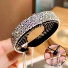 1pc Rhinestone Hair Hoop, Bun Maker With Tassel, Elegant Hair Claw Clip, Non-Damaging Hair Accessory - Multicolor - View 10