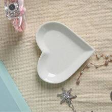 1pc Ceramic Heart Shaped Jewelry Tray, White Jewelry Display Holder, Heart Ring Holder, Jewelry Storage, For Earrings, Necklaces, Rings, Bracelets, Dresser, Bedroom Nightstand, Home Decor, New Year Gift, Gift, Gift Back To School - Multicolor - View 6