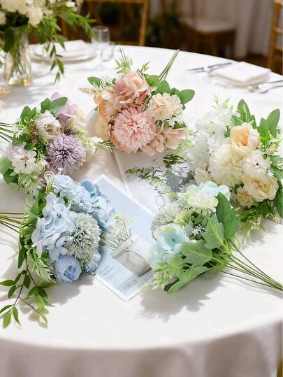 1pc Artificial Silk Peony Flower Bouquet - Plastic Carnation & Daisy - Lifelike Flowers. Suitable For Home, Office, Party Decor, Wedding Table Decor, Desktop Decor. All-Year-Round Use.