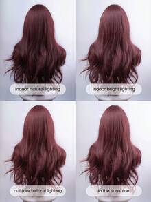 1 合成耐热酒红色卷发假发，纤维材质，适合日常使用，外观自然逼真（不含配件）。 - 酒紅色 - 查看 8