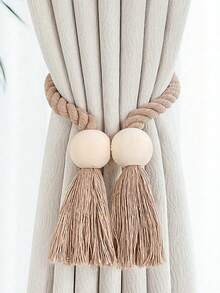 磁性窗帘绑带，波西米亚风流苏窗帘扣，用于固定窗帘和室内装饰，可调节窗帘扣，耐用悬挂式窗帘固定器，男女通用，适用于家庭、卧室、办公室、阳台等场所，装饰性流苏窗帘扣，家居装饰配件，房间装饰 - 彩色 - 查看 9