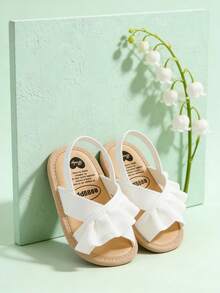 婴儿男女童夏季凉鞋派对婚礼礼服平底鞋新生儿学步鞋学步鞋0-18个月 - 白色 - 查看 3