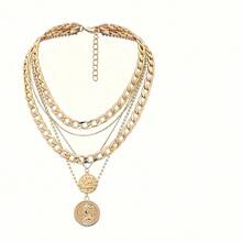 一套复古海盗配饰 | 硬币吊坠项链和厚重装饰品，适合珠宝、服装、派对、嘉年华 - 纯金属 - 彩色 - 查看 3