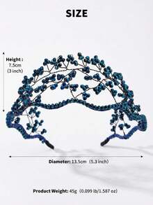 开斋节波西米亚风手工水晶串珠发箍，仙女风绕线发圈，优雅新娘婚礼派对舞会头饰（女士款） - 彩色 - 查看 10