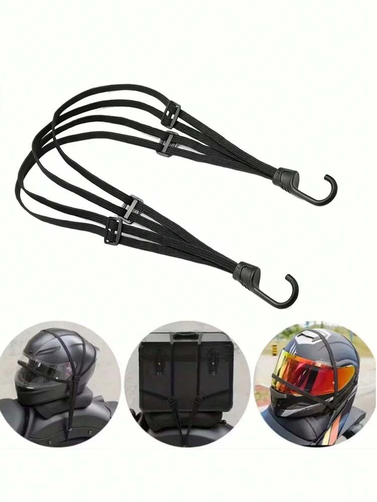 Helmet Luggage Securing Rope, Of High-Strength Four-In-One Strap With Four-Strand Forked Hooks, 1.5 Times Elastic Stretch, Universal For Electric And Motorcycle,Helmet Elastic Rope, Electric Vehicle Luggage Fastening Strap, Easy To Us,Suitable For Travel, Shipping, Gifts For Family, Friends, Colleagues, Home Gifts, Holiday Gifts - A - View 4