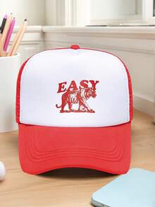 1pc Men's & Women's "Tiger EASY" Printed Baseball Cap Adjustable Design, Lightweight And Comfortable To Wear Ideal For Hiking, Mountaineering, Travel, And Outdoor Sports Unisex Baseball Cap For Men And Women Casual Streetwear Fashion Hat,Beach,Holiday - Multicolor - View 8