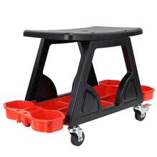 Taburete de mecánico versátil y cómodo para garaje, asiento rodante para lavado de autos, decoración, reparación de láminas de automóviles. - A - Ver 7