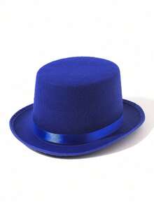 1pc New Magician Top Hat, Black Gentleman Jazz Hat, Korean Fashion Casual Unisex Costume Hat For Halloween - A - View 18