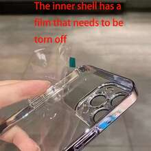 Hadaasi 1个豪华电镀透明PC硬质后盖手机壳，兼容 17 Pro Max Air 16 15 14 13 12 11 Pro Max Plus 16E XS Max XR，海军蓝 - 藏蓝色 - 查看 9