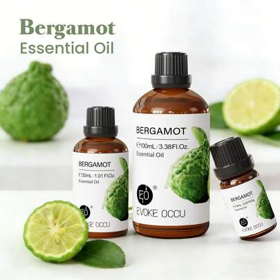  EVOKE OCCU 佛手柑精油，100毫升/30毫升/10毫升，清新柑橘香型，适用于洗衣、香薰、按摩、沐浴、DIY蜡烛和肥皂制作，净化空气