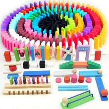 Juego de dominó de mecanismo de madera, bloques de órganos, juguetes de construcción, rompecabezas, juegos Montessori ZE72 - 2 piezas de juego de cartas - Ver 1