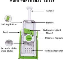 Multi-Functional Vegetable Cutter, Household Potato Shredder, Vegetable Slicer/Dicer, Vertical Vegetable Cutter, Food Shredder, Fruit Slicer, French Fry Slicer, Kitchen Accessory, Small Household Tool. - Blue - View 5