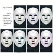 Aedwdpe LED Face Mask 7-Color Light Beauty Device, USB Rechargeable, Suitable For Daily Home Facial Use - Facial Skincare Accessory - 白色 - 查看 6