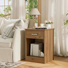 Nightstand, Set Of 2, 2-Tier Side Table With Drawer And Storage Shelf, Bedside Table End Table, Modern Night Stand For Bedroom, Home Office,Wooden Grain - Wooden Grain - View 7