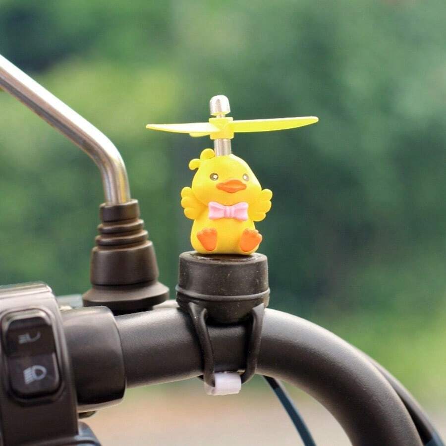 Popular Cute Windmill Bicycle Motorcycle Decoration Duckling Car Ornament Trending Animal