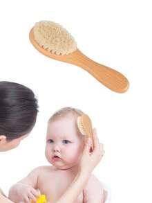 3件套婴儿及幼儿梳子套装 - 木质婴儿梳、按摩气垫梳、婴儿梳子套装 - 柔软刷毛，适用于去除乳痂、新生儿洗澡及礼品登记，男女宝宝均适用 - 彩色 - 查看 10