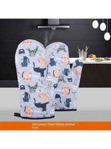 Baking Oven, Microwave Oven, Grill, And Barbecue Heat-Resistant, Insulation, And Heat-Protection Gloves. - Multicolor - View 8