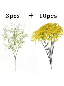 13英寸人造星空花，人造满天星花束，人造花，户外花园生日派对家居装饰婚礼新娘捧花，客厅卧室窗台花瓶装饰，仿真植物，花卉派对，插花，户外花园，家居桌面，客厅卧室，办公室，墙面装饰，春夏，返校季 - 滿天星-白色 - 查看 13