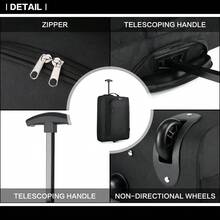 Trolley da cabina leggero da 20 pollici, borsa da viaggio morbida con doppie ruote, omologata per il trasporto in cabina, per uomo e donna. Valigia resistente e impermeabile, perfetta per viaggi di lavoro e vacanze. - nero - Visualizzare 4