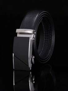 Men's Anti-Scratch Faux Leather Automatic Buckle Business Casual Belt - Multicolor - View 2