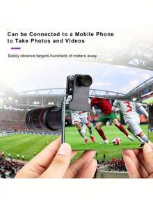 18X High Definition Telephoto Lens For Smartphones, Universal Phone Zoom Lens With Rubber Grip, Suitable For IPhone And More, Great For Outdoor Bird Watching/Wildlife/Landscape Photography - A - View 10