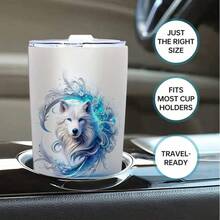 1个，20盎司/591毫升 3D打印雪狼/森林狼/白狼不锈钢真空保温旅行杯，带盖，经久耐用，防漏，完美礼物之选！生日、周年纪念礼物 - 彩色 - 查看 19