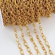 1米金色不锈钢扭链，椭圆形链节，适合DIY珠宝制作 - 彩色 - 查看 8