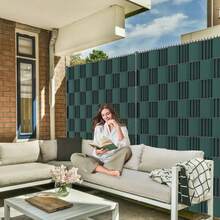 10 Rigid PVC Privacy Screen Strips, Windproof, Double Wire Fence For Garden Or Balcony. - Green - View 5