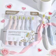 6pcs Wide Head Soft Bristle Adult Toothbrushes, Value Pack - Multicolor - View 2