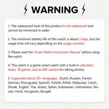 智能游戏手表，带摄像头、相册、录像机、18款内置游戏、计算器、日历、LED灯，是完美的节日礼物！ - 彩色 - 查看 9