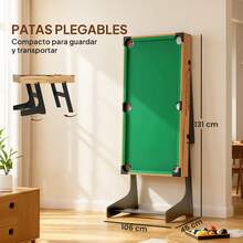 SPORTNOW Mesa Multijuegos Plegable 13 en 1, Mesa de Juego con Futbolines para Niños, Billar, Ping-pong, Hockey, Ajedrez, Damas, Backgammon y Accesorios, Diversión Familiar para Adultos y Niños - Multicolor - Ver 6