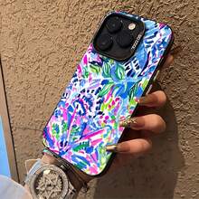 Preppy Coastal Summer Flowers Element-Design Phone Case, Suitable For IPhone Models 16, 15, 14 Pro Max, 13, 12, 11, XR, XS Plus Phone Cases, Made Of TPU Silicone Material, Providing Shock And Drop Protection, With Drop Protection Function, And Has A Very Good Hand Feel. It Is The Most Suitable Gift For Family, Friends, And Loved Ones. - LB22 màu đen - Xem 3