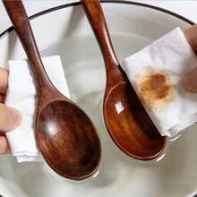 5件套多尺寸木制餐具套装 - 多功能可重复使用木制餐具，尺寸多样，适用于烹饪、用餐、餐厅、居家、户外野餐 - 理想的礼物 - 卡其色 - 查看 7