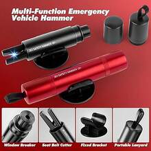 1件套汽车紧急逃生工具，包括安全带切割器、车窗破碎器和安全锤，用于紧急逃生 - A - 查看 2