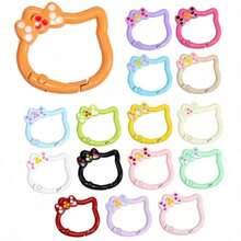 1pc Cute Multi-Color Bowknot Cat Spring Clasp Charm, Random Color Jewelry DIY Accessory, Keychain, Phone Strap - Mixed Color Cat Clip - View 1