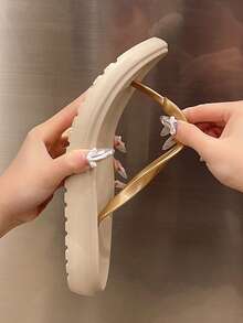 YOUMGL 男士夏季人字拖，防滑EVA人字拖凉鞋，户外鞋，沙滩鞋，拖鞋 - 香檳色 - 查看 4