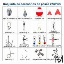 274 Piezas Kit De Accesorios De Anzuelos Pesca Señuelo Caja,anzuelos, Derivas De Peces, Plomadas, Alfileres, Alicates Lua, Cuentas,zurevalo - Gris - Ver 5