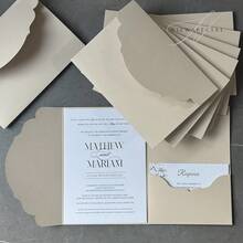 10/20/25pcs Set Tri-Fold Pocket Wedding Invitation Envelopes, Simple Invitation Envelopes For Engagement, Christening, DIY Invitations, 5*7 Inch Invitations, Pocket Invitations, Customized Invitations, New Design Covers. Christmas Cards - Multicolor - View 9