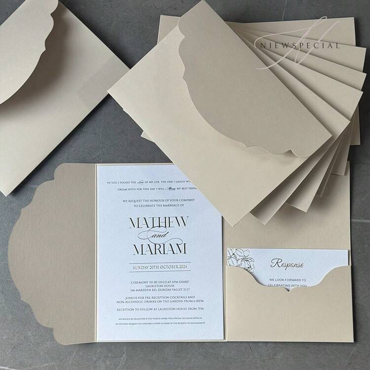 10/20/25pcs Set Tri-Fold Pocket Wedding Invitation Envelopes, Simple Invitation Envelopes For Engagement, Christening, DIY Invitations, 5*7 Inch Invitations, Pocket Invitations, Customized Invitations, New Design Covers. Christmas Cards - Multicolor - View 8